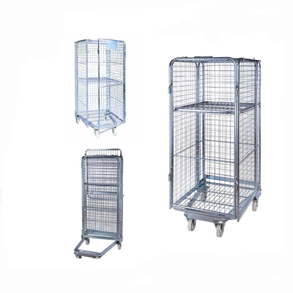 High Quality Warehouse Logistic Stackable Metal Wire Mesh Roll Container