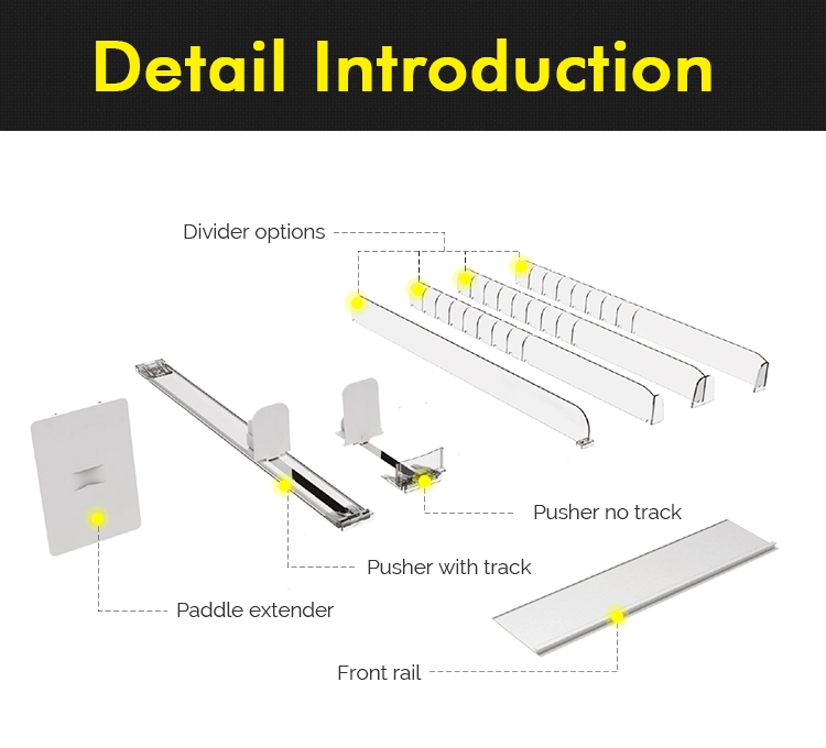 Cigarette Rack Plastic Shelf Display Pusher and Divider